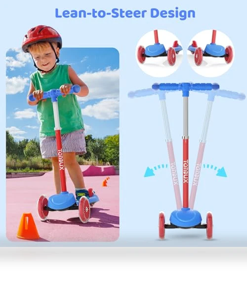 Kids Scooter with Light-Up Deck and Wheels — Push Scooters, TONBUX