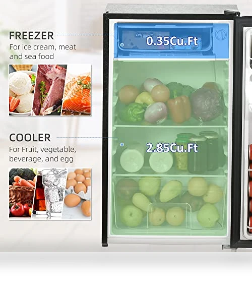 Mini Fridge with Freezer — Mini Fridges, HOMCOM