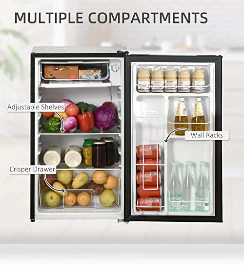 Mini Fridge with Freezer — Mini Fridges, HOMCOM