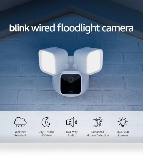 Wired Floodlight Camera — Outdoor Security & Flood Lighting, Blink
