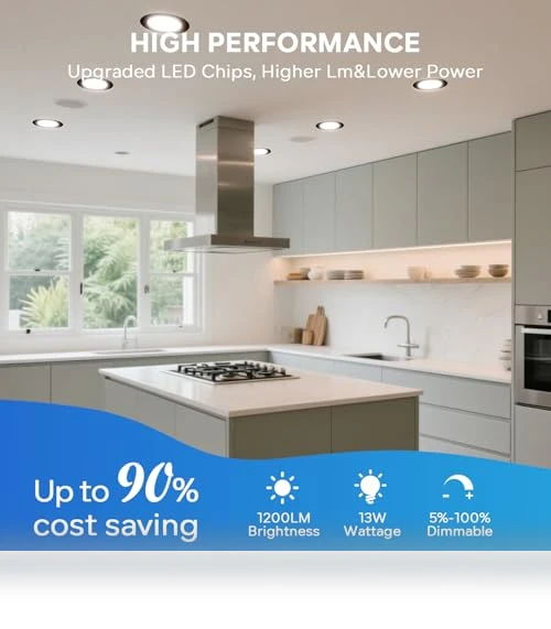 6 Inch LED Recessed Ceiling Light — Close To Ceiling, LVWIT