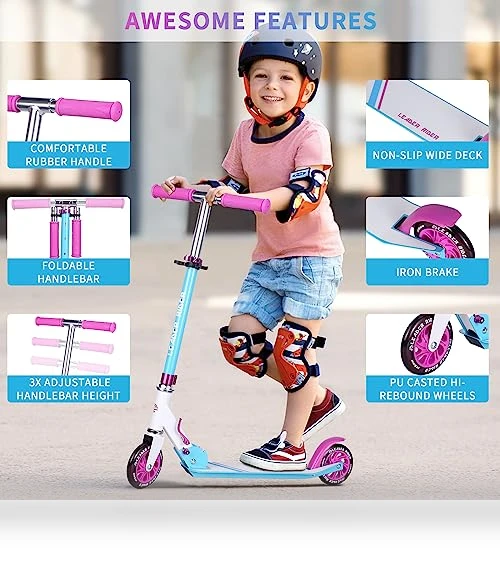 Collapsible Portable Kids Push Scooter — Push Scooters, LEADER RIDER