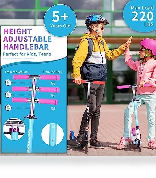 Collapsible Portable Kids Push Scooter — Push Scooters, LEADER RIDER