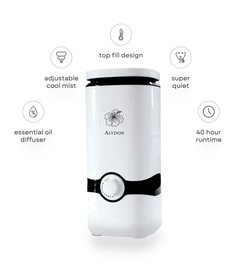 Cool Mist Humidifier with Essential Oil Diffuser — Air Moisturizers, Alydon