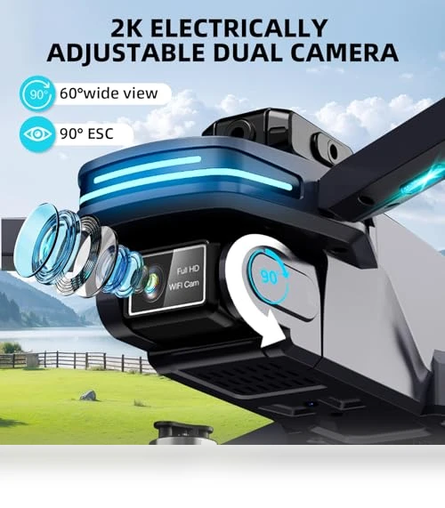 Foldable 4K Drone with Dual Electrically Adjustable Cameras — Drones, SUMEAUT