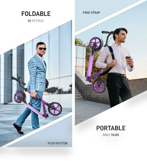 Foldable Kick Scooter with Big Wheels — Push Scooters, WAYPLUS