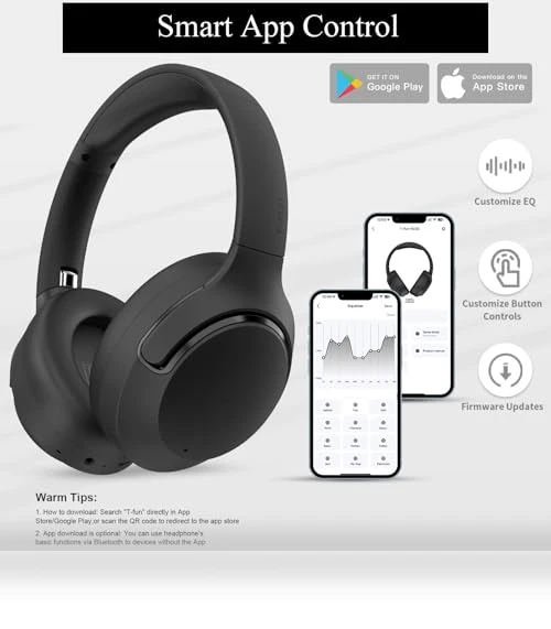 Hybrid Active Noise Cancelling Headphones — Over-Ear Headphones, T-fun