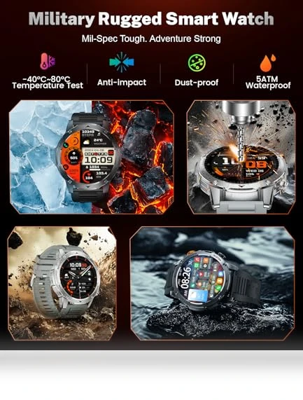 Military Smart Watch with Flashlight — Smartwatches, LIGE