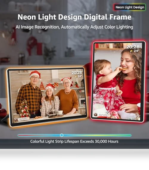 Neon Light Digital Picture Frame — Digital Frames, Apolosign