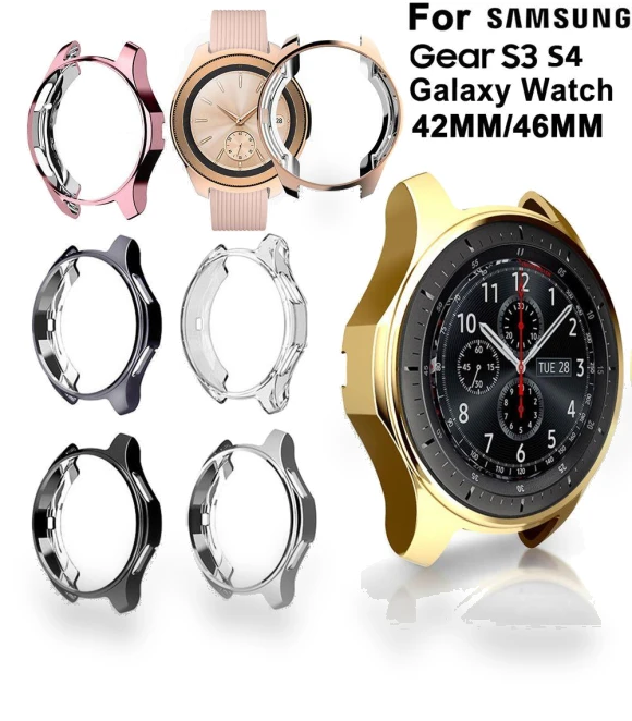 Shockproof Electroplated Silicone Shell Holder Skin TPU Watch Case Protective Cover — Smartwatch Protectors, lingfeng