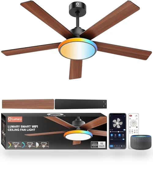 Smart Ceiling Fan with Lights — Ceiling Fan Wall Controls, Lumary