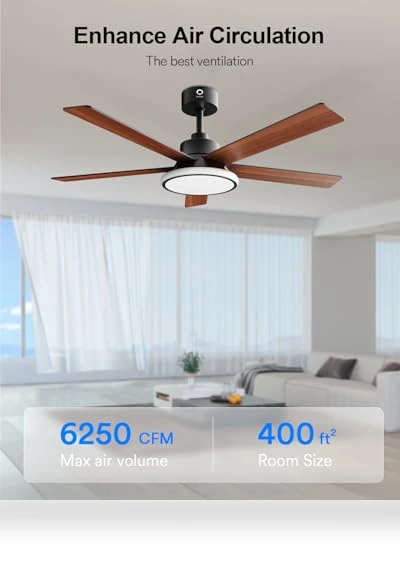 Smart Ceiling Fan with Lights — Ceiling Fan Wall Controls, Lumary