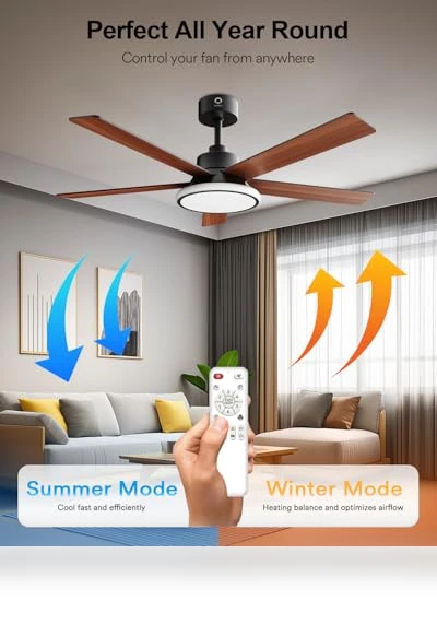 Smart Ceiling Fan with Lights — Ceiling Fan Wall Controls, Lumary