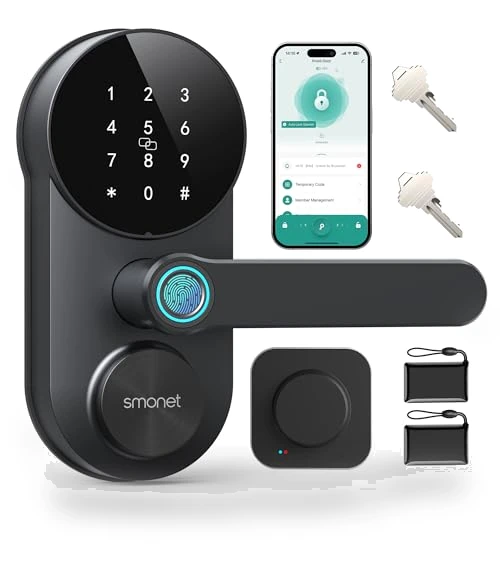 Smart WiFi Door Lock with Handle — Smart Home Security, SMONET