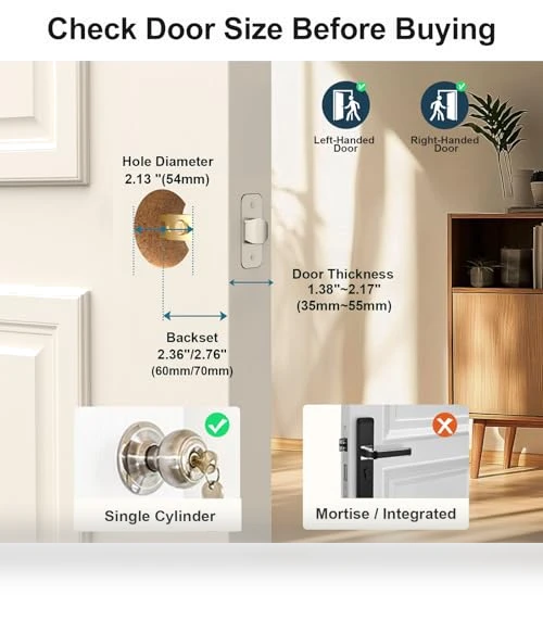 Smart WiFi Door Lock with Handle — Smart Home Security, SMONET