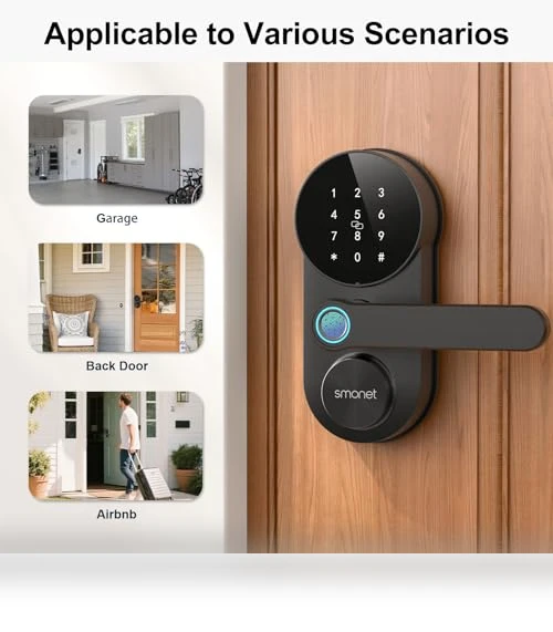 Smart WiFi Door Lock with Handle — Smart Home Security, SMONET