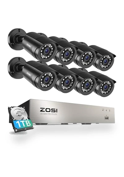 8CH Security Camera System Outdoor with 1TB Hard Drive — Security Cameras, ZOSI
