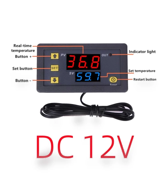 Digital Temperature Regulator with LED Display — Home Climate Control, Refreshing Home