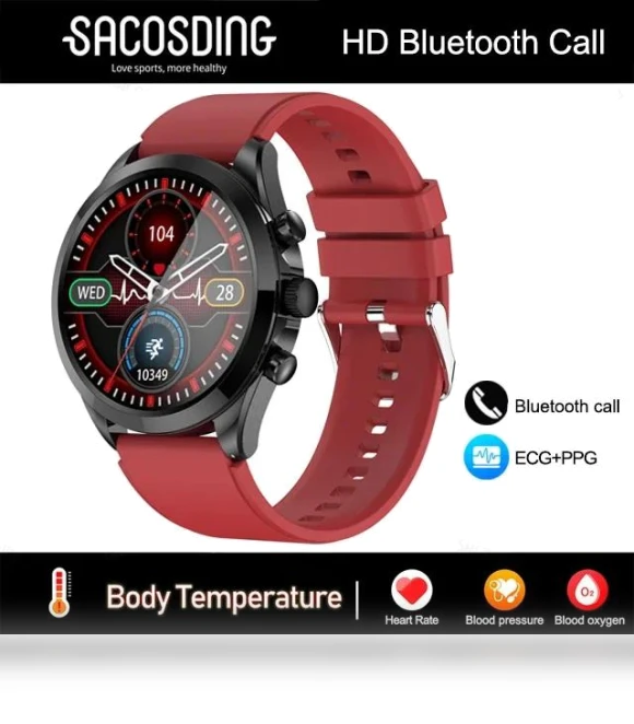 ECG Smartwatch with Body Temperature Monitoring — Smartwatches, SACOSDING