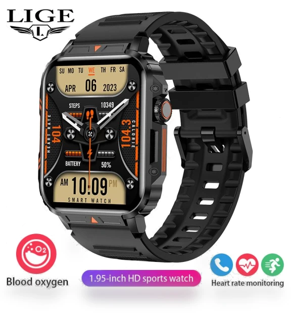 Men's Military Style Smartwatch for Outdoor Sports — Sport Watches, LIGE