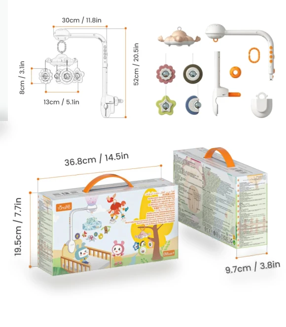 Mobile Crib with Projection Night Light — Sleep Soothers, Toys-Glory Fourall