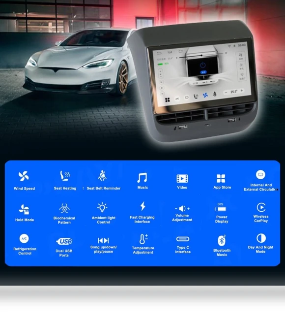 Rear Touch Screen Entertainment System Climate Control — Car Accessories & Gadgets, White Dream