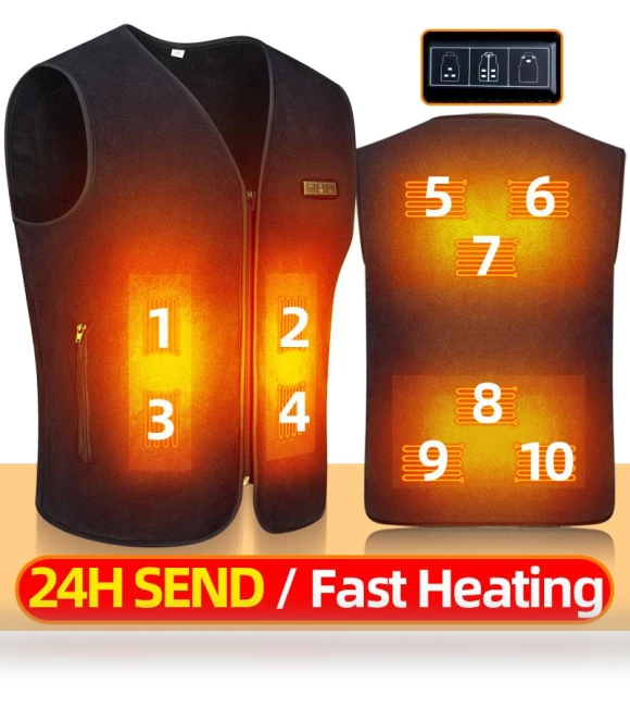Smart Electric Heated Vest — Men's Vests, Pu Er
