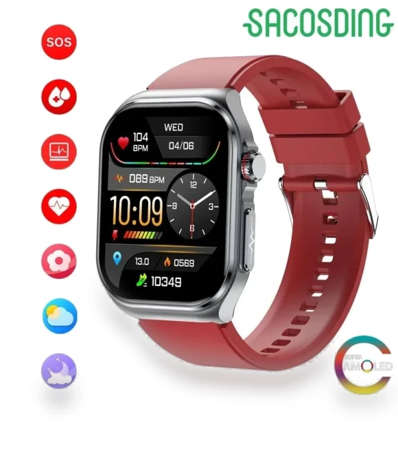 Smart Watch with ECG, Blood Pressure, and Blood Oxygen Monitoring — Smartwatches, SACOSDING