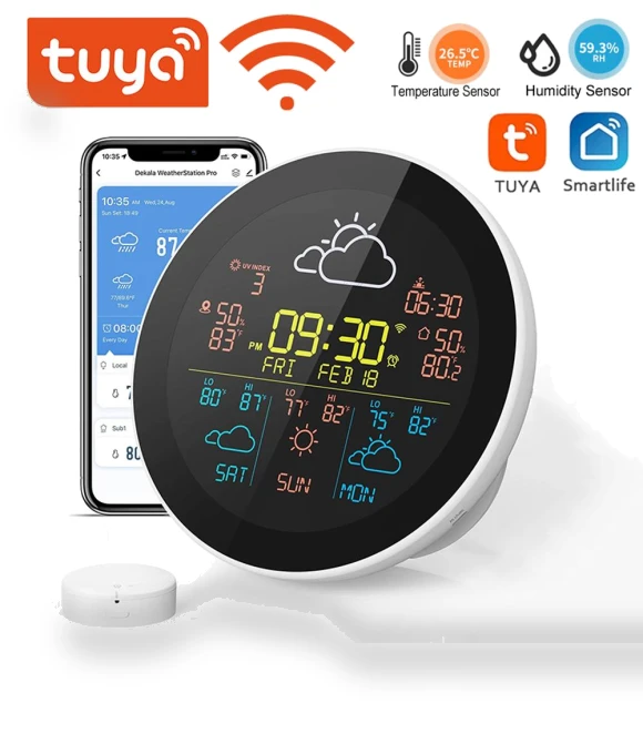 Smart Weather Station Watch — Barometers, Tuya
