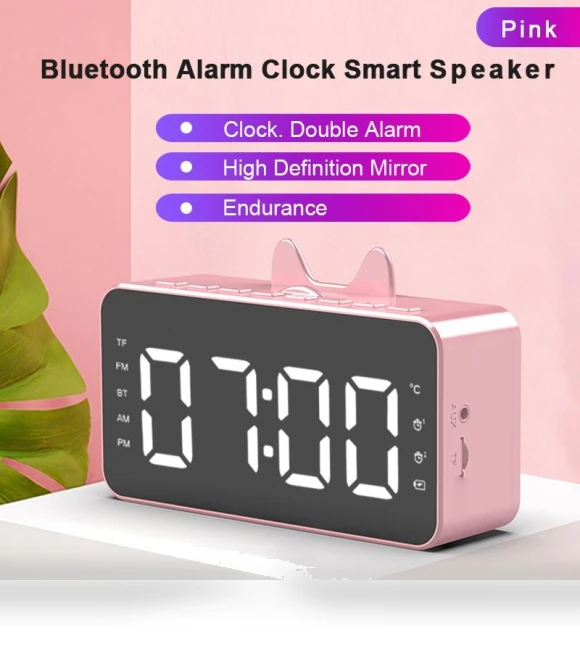 Smart Wireless Bluetooth Speaker Alarm Clock — Alarms & Clocks, Factory Discount Outlet