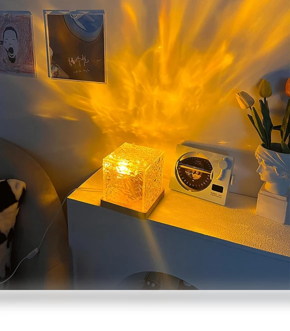Portable Table Lamp with RGB Crystals — Night Lights, Binchi Lighting Appliances