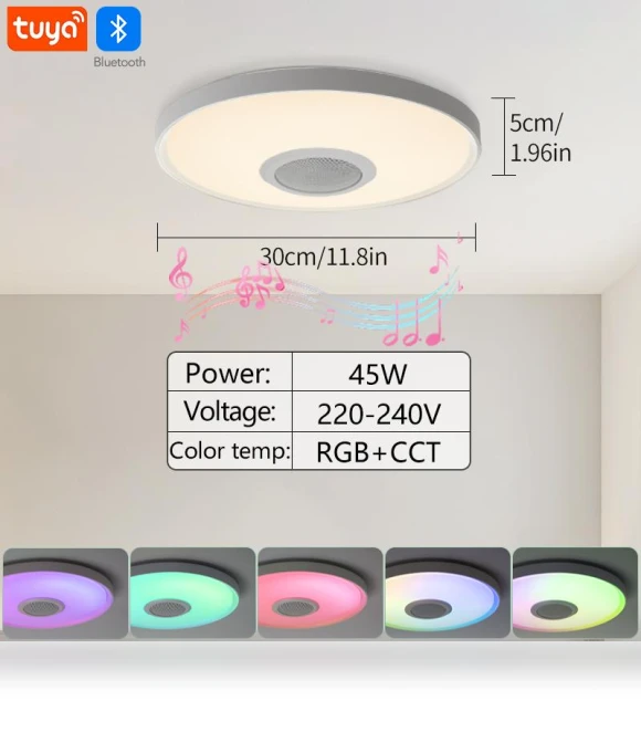 Smart Audio Ceiling Light — Overhead Lighting, Rainbow Rain
