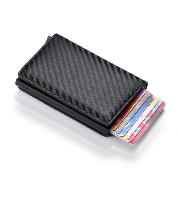 Thin Retractable Carbon Fiber Credit Card Holder Wallet — Wallets, Four Four