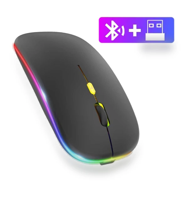 Wireless RGB LED Silent Gaming Mouse — Mouse Pads, Men Women Necklaces Supermarket