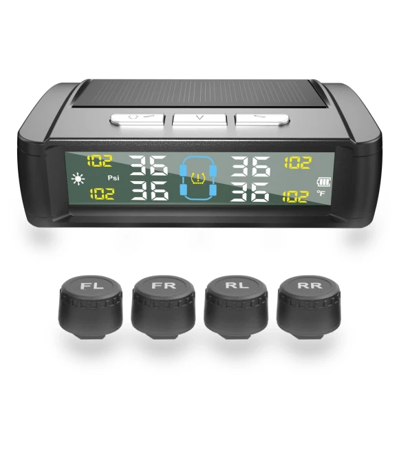 Wireless Solar Tire Pressure Monitoring System — TPMS Sensor Replacements, TOMTOP JMS