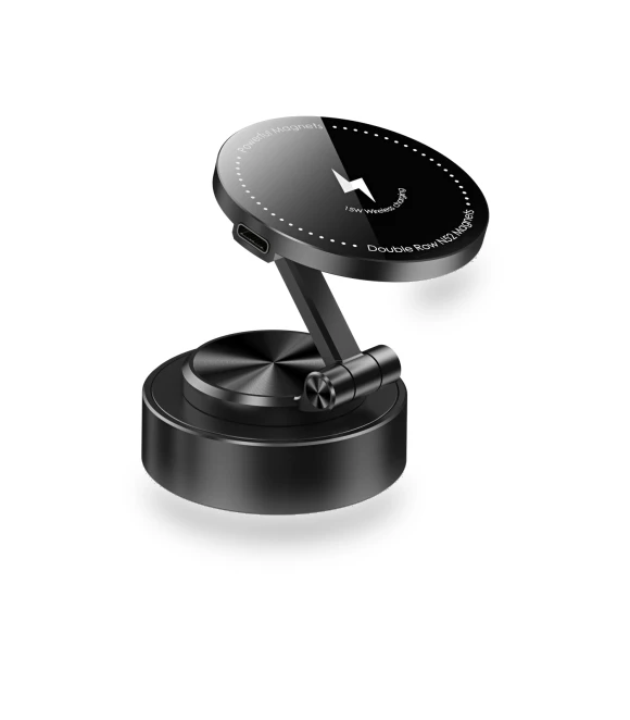 Magnetic Vacuum Adsorption Car Mount with Wireless Charger — Dashboard Installation Kits, Meiteai-All