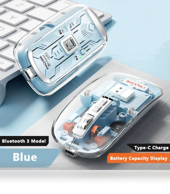 Bluetooth Wireless Mouse with LED Battery Display — Mouse Pads, VAORLO