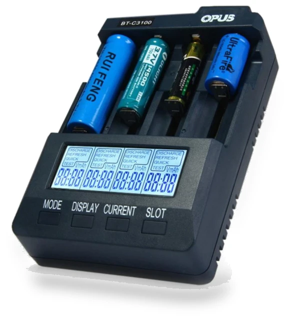 Digital Smart 4-Slot LCD Charger — Chargers, chest