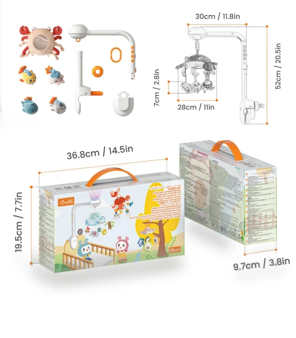 Mobile Crib Toy with Projection Night Light — Sleep Soothers, Toys-Glory Fourall