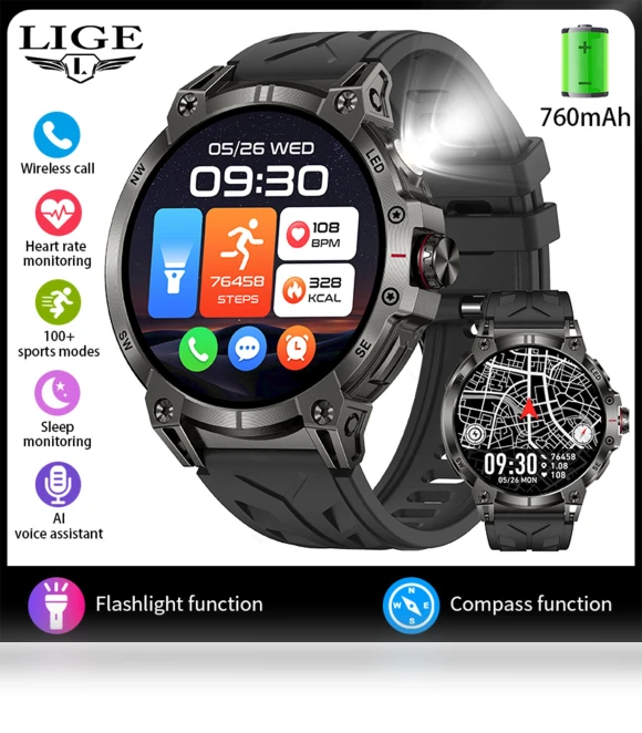 Bluetooth Call Smart Watch — Wearable Accessories, LIGE