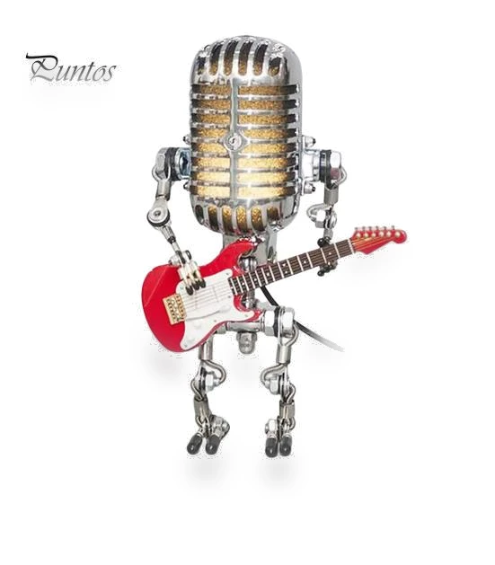 Retro Robot Microphone Night Light — Desk, Exquiste life