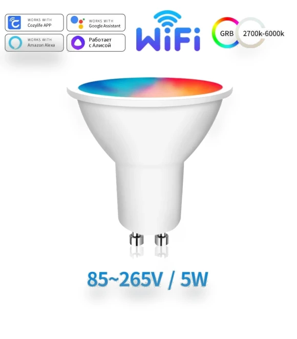 Smart LED Bulbs WiFi GU10 RGB CW WW — LED, Modern Home Furnishing