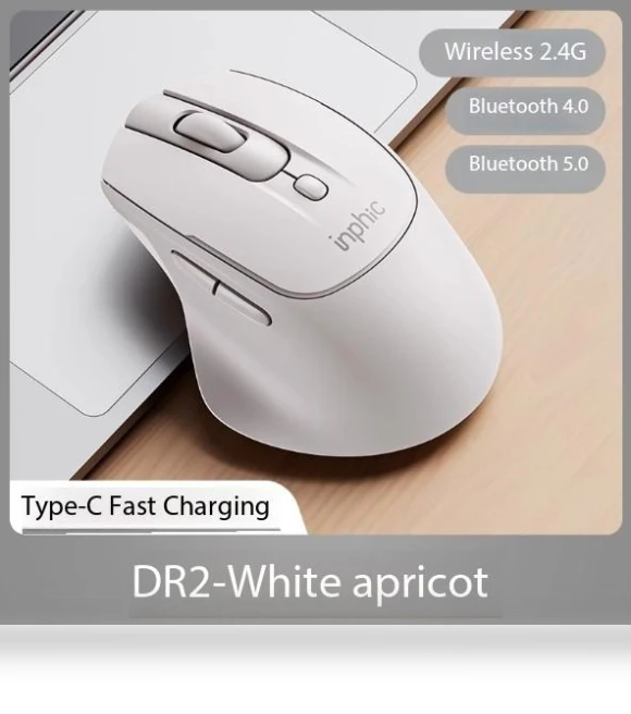 Wireless Bluetooth Mouse with Three Silent Charging Modes — Computer Mice, Inphic
