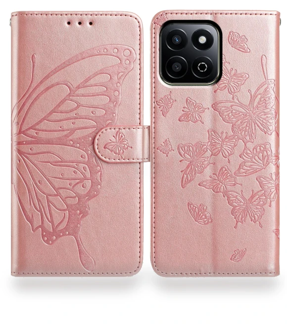 Butterfly Imprinted Wallet Stand Flip Phone Cover with Strap — Flip Cases, Smartwatch 2025