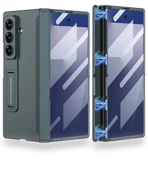 Case for Samsung Galaxy Z Fold7 5G with transparent screen protector, magnetic hinge and stand — Screen Protectors, Smartwatch 2025