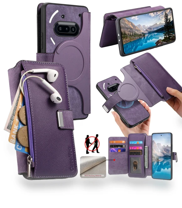 Detachable Magnetic Leather Flip Phone Cover — Flip Cases, CASENEO