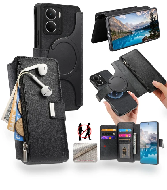 Detachable Magnetic Leather Flip Phone Cover — Flip Cases, CASENEO