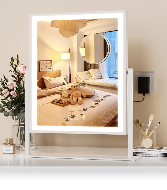 Lighted Makeup Actress Tabletop Mirror — Compact & Travel, Boasorte Lounge
