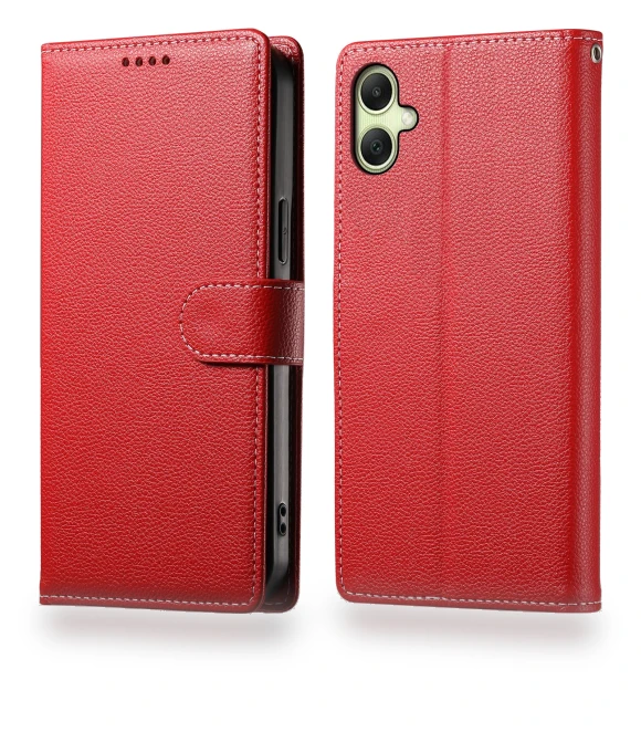 Magnetic Snap Litchi Texture Leather Wallet Phone Cover with Wrist Strap — Phone Accessories, Smartwatch 2025