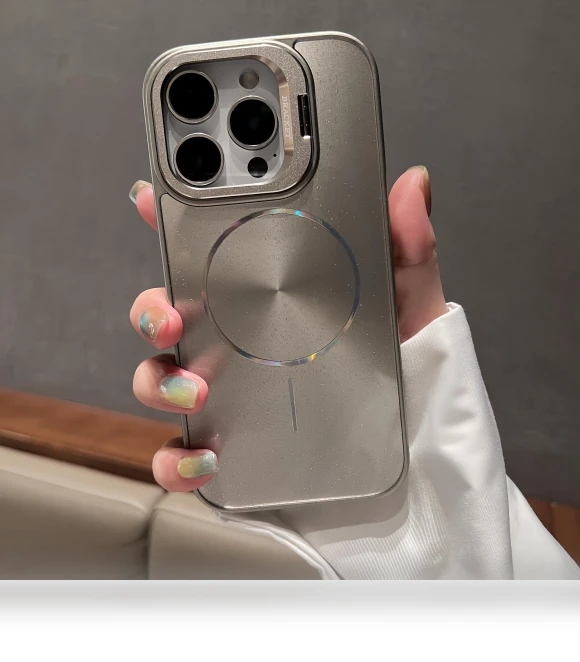 Starry Glitter PC Phone Cover Case with Lens Frame Kickstand — Phone Accessories, Smartwatch 2025